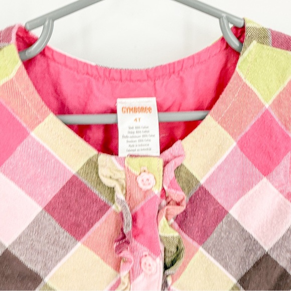 Gymboree Pink and Brown Puff Sleeve Dress - Picture 2 of 3